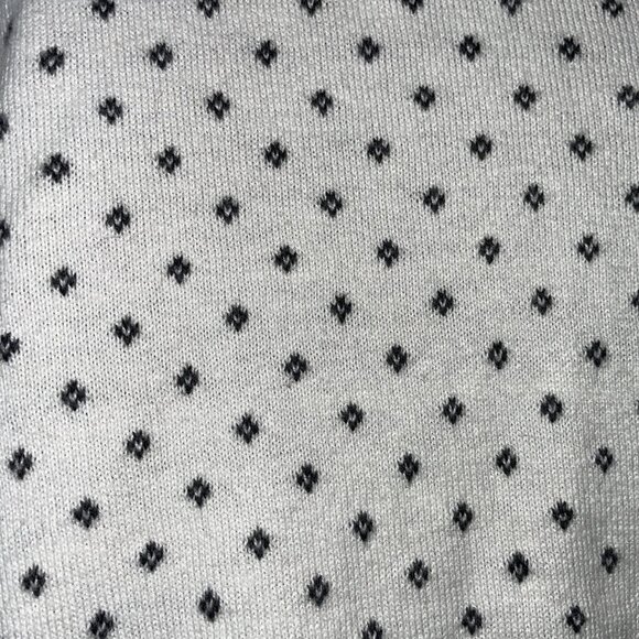 Breckenridge Womens SM White Nordic Snowflake Cotton Zip Sweater Fair Isle Knit - Picture 6 of 7